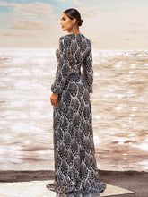 Black Sequin V-neck Split Evening Dress